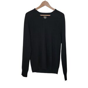 CLUB MONACO Black V-Neck Cashmere & Cotton Long Sleeve Sweater Men's XS